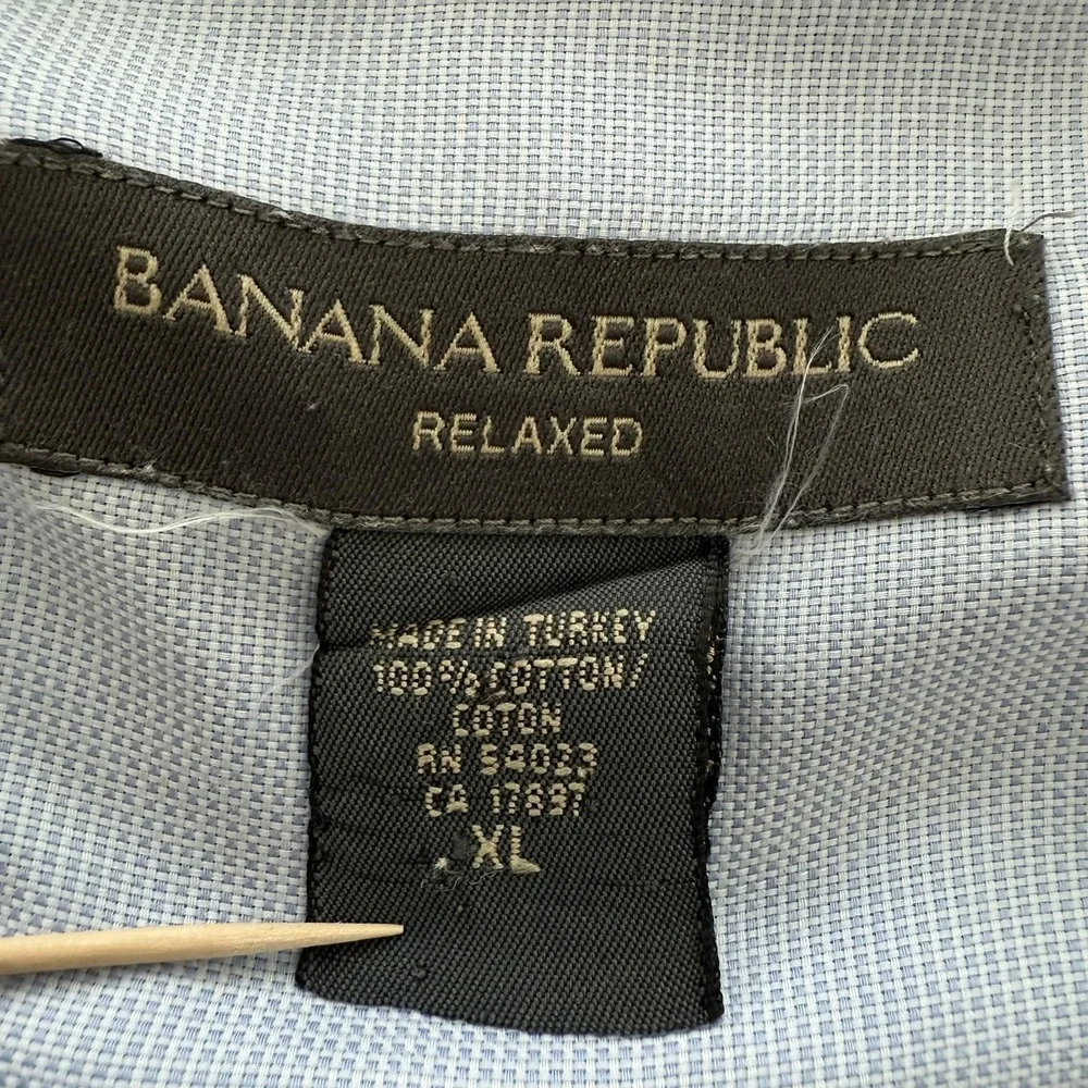Vintage Banana Republic Shirt Mens‎ XL Light Blue Relaxed Fit 100% Cotton 00s